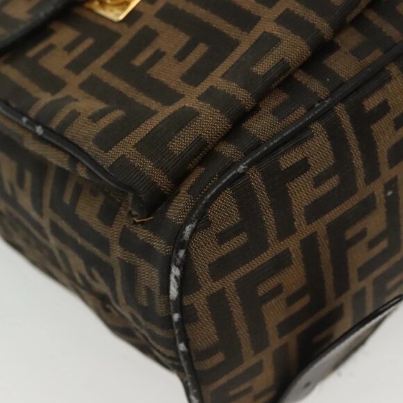 FENDI Zucca Canvas Backpack Black Brown Auth 134435 - Picture 3 of 16